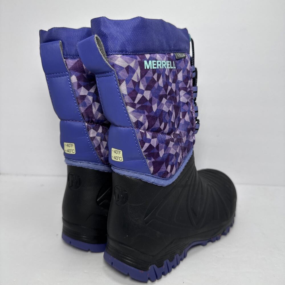Merrell - Snow Boots - Girls Size 12 - Snow Quest Waterproof Purple Mosaic -40 F - Picture 3 of 11